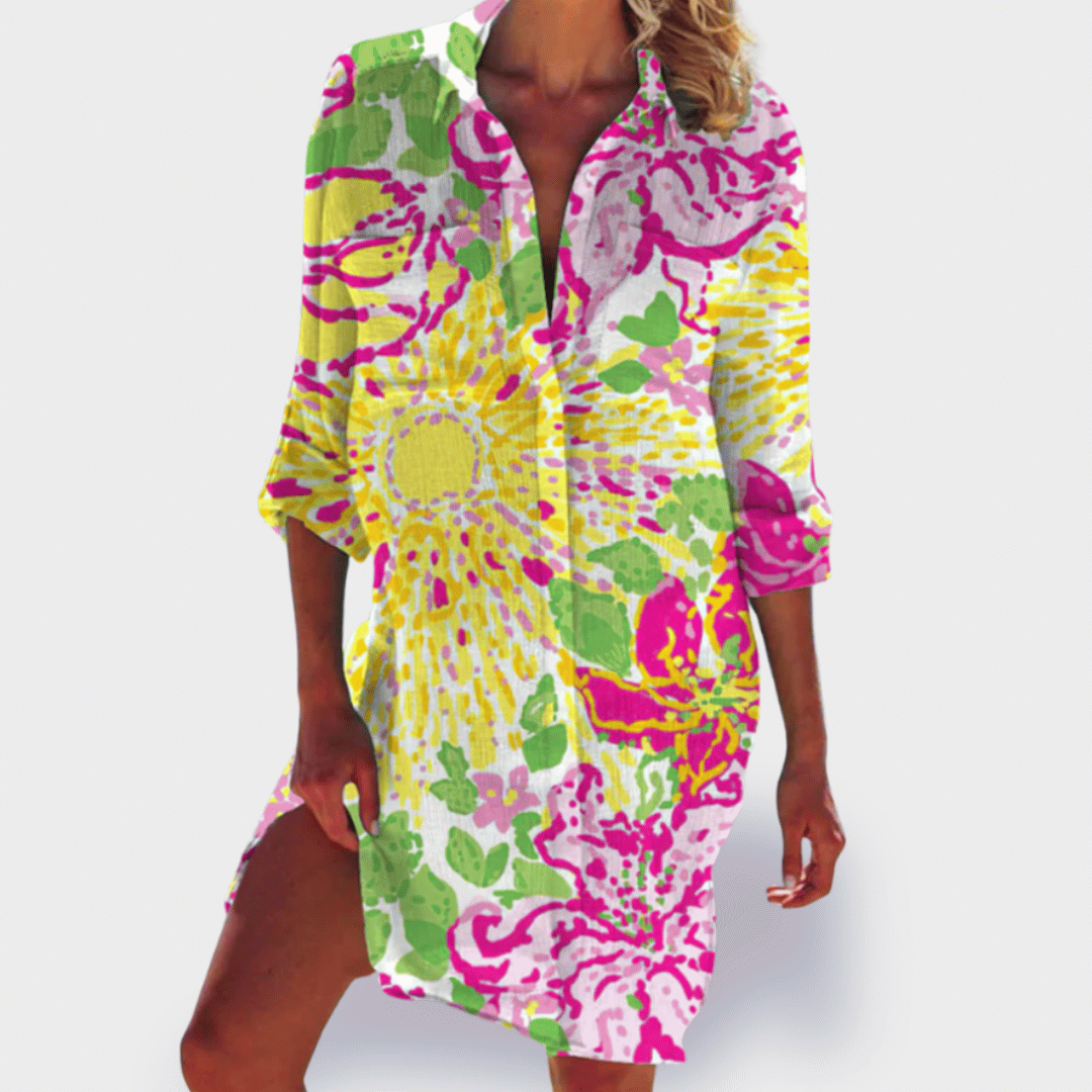 BRIGITTE | COLOURFUL AND LIGHTWEIGHT SUMMER DRESS - Rossis Family Boutique Miami