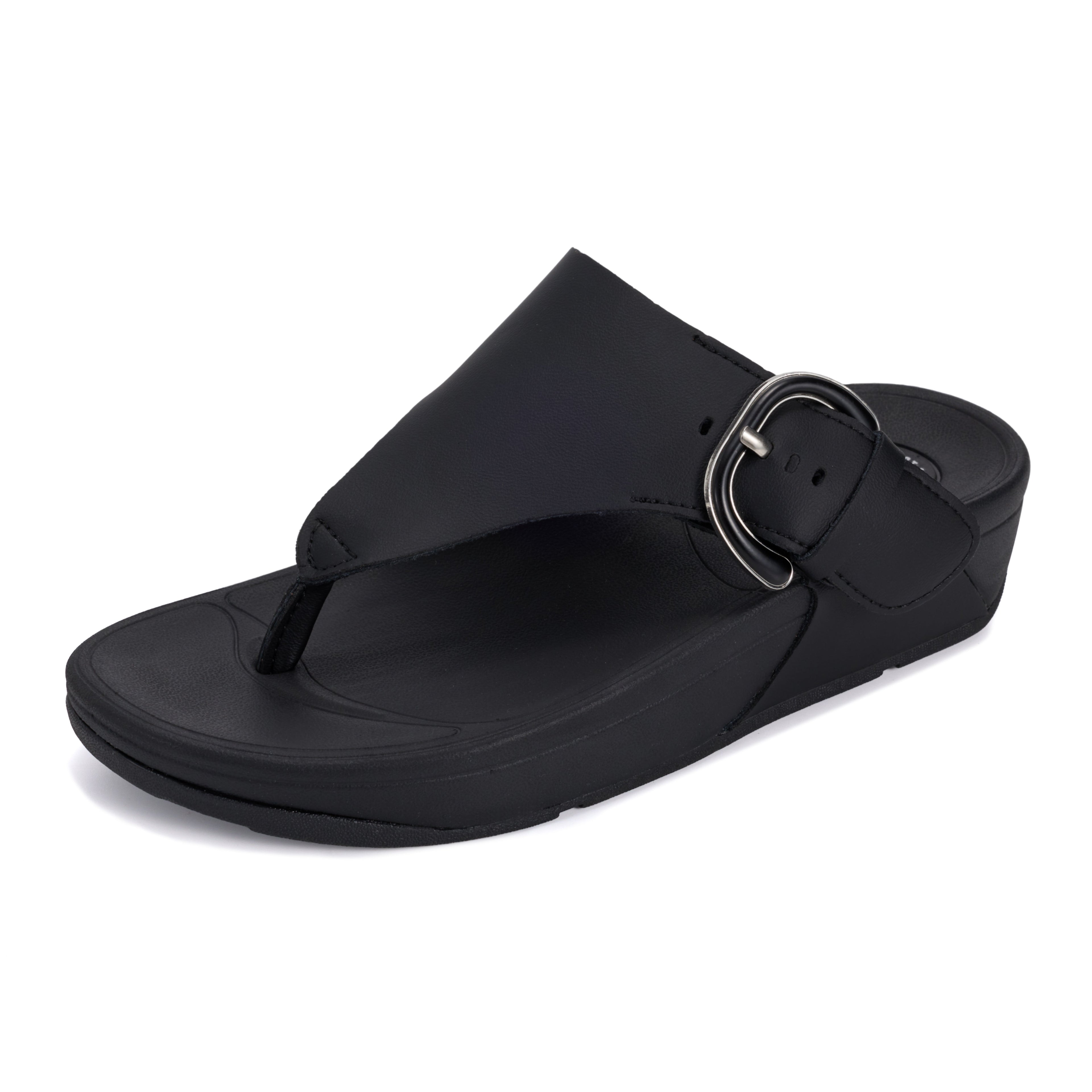 Women's | Leather Thong Sandals | Adjustable Buckle | Plush and Soft Insole | Lightweight | Non-Slip - Arlee Buckle