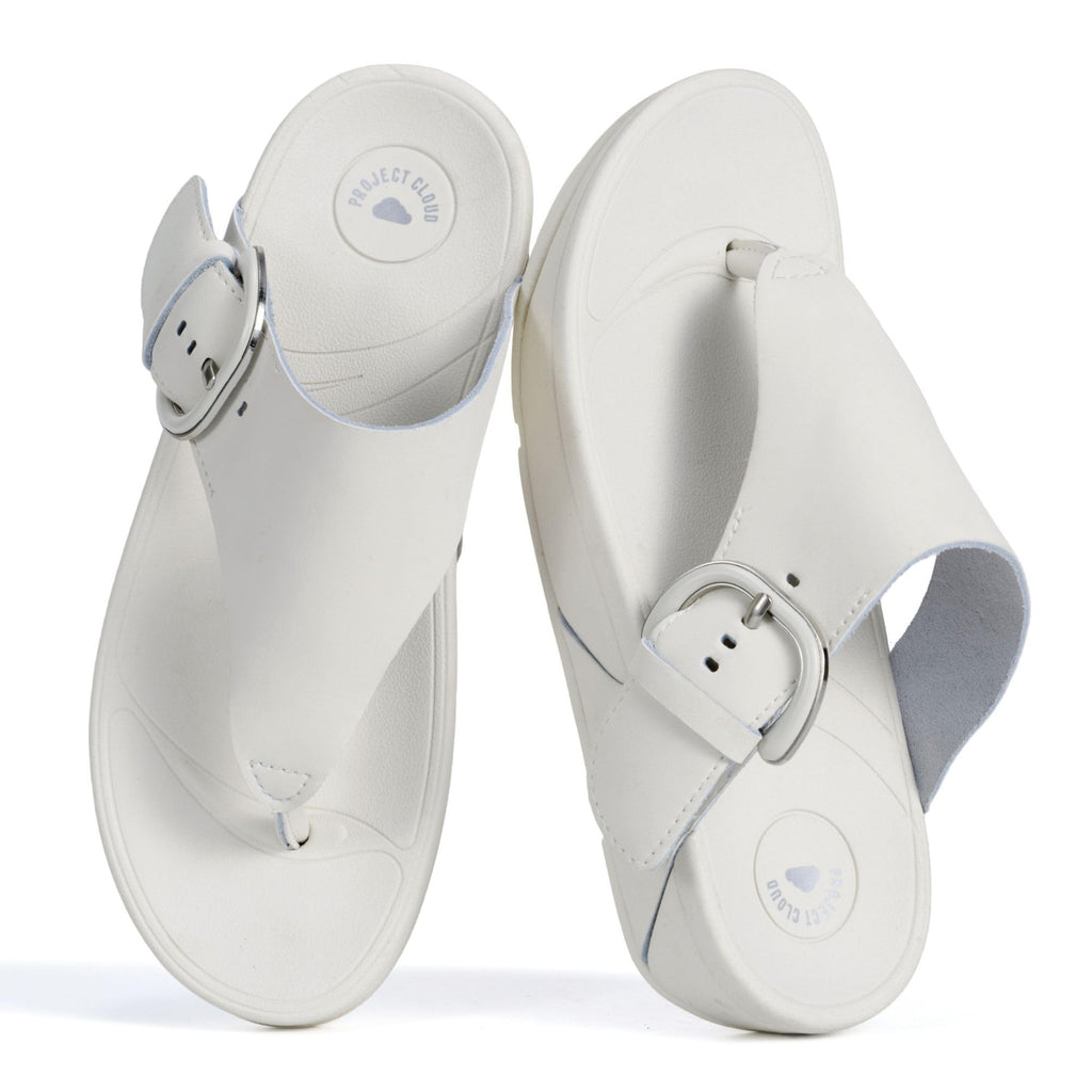 Women's | Leather Thong Sandals | Adjustable Buckle | Plush and Soft Insole | Lightweight | Non-Slip - Arlee Buckle