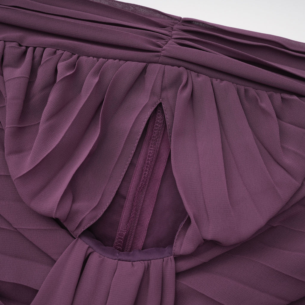 Annabelle Purple Off Shoulder Ruched Maxi Dress with Twist Front