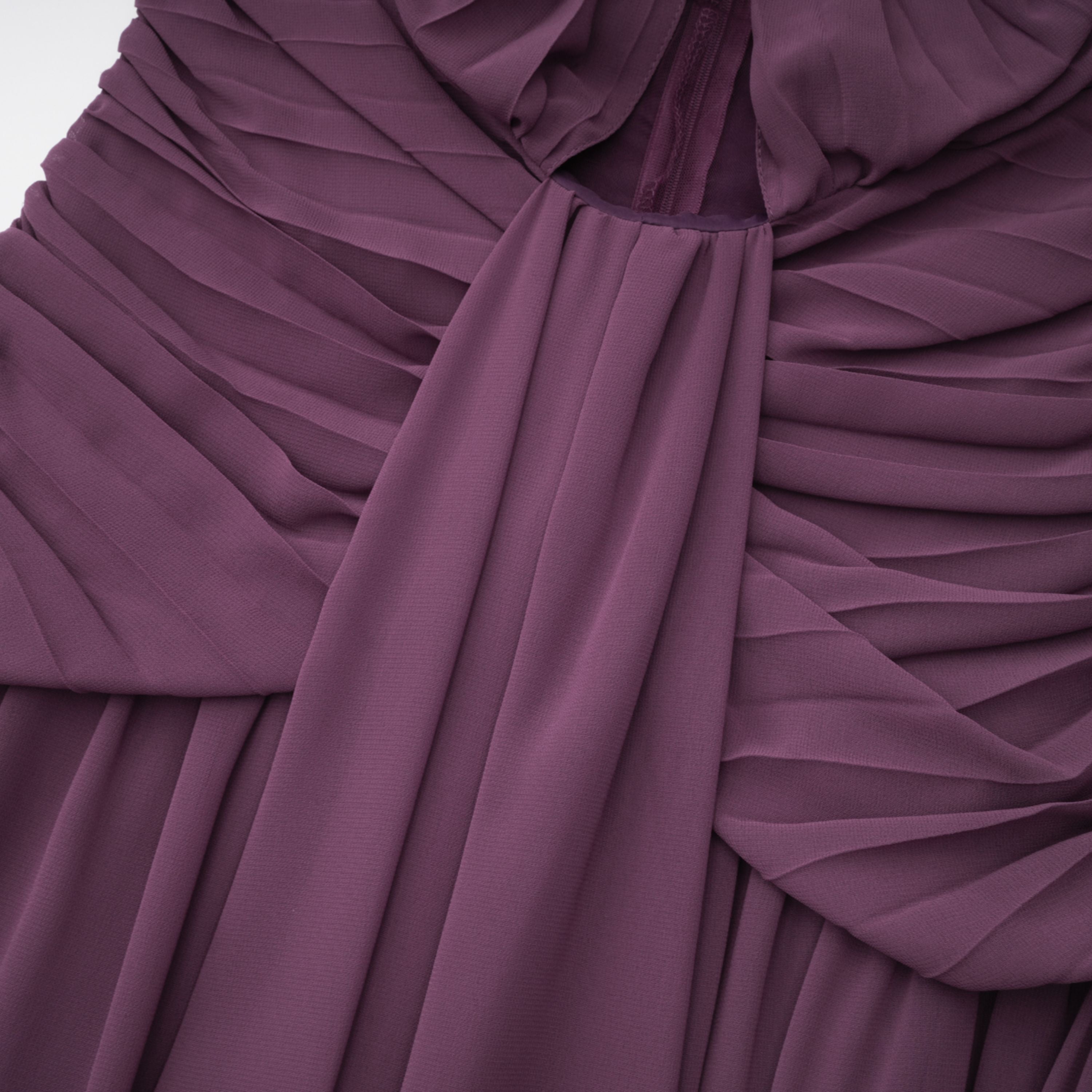 Annabelle Purple Off Shoulder Ruched Maxi Dress with Twist Front