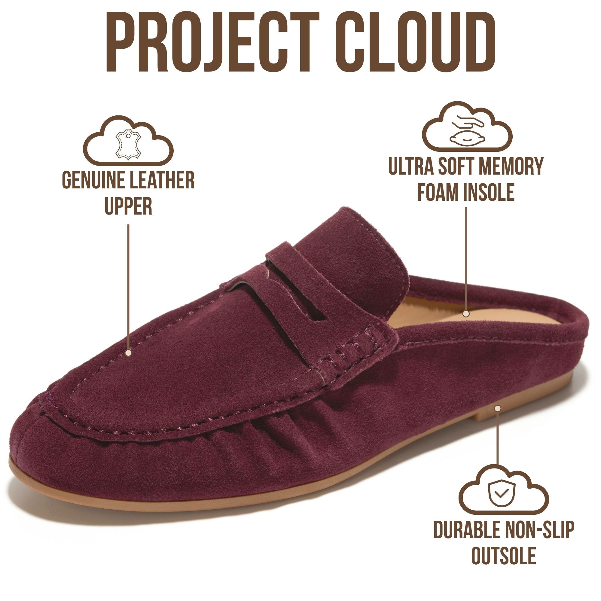 Women's | 100% Genuine Leather Penny Loafers | Memory Foam Insole | Lightweight | Non-Slip - Becker