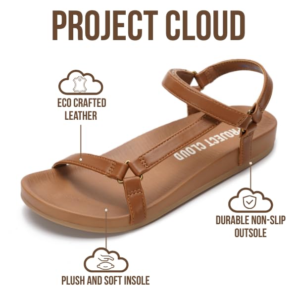 Women's | Platform Sandals Women | Plush and Soft Insole | Lightweight | Non-Slip - Brandy