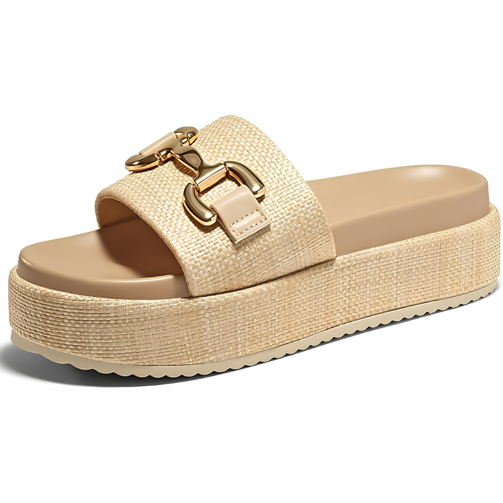 Portofino Raffia Platform Slides – Slip On, Stay All Day