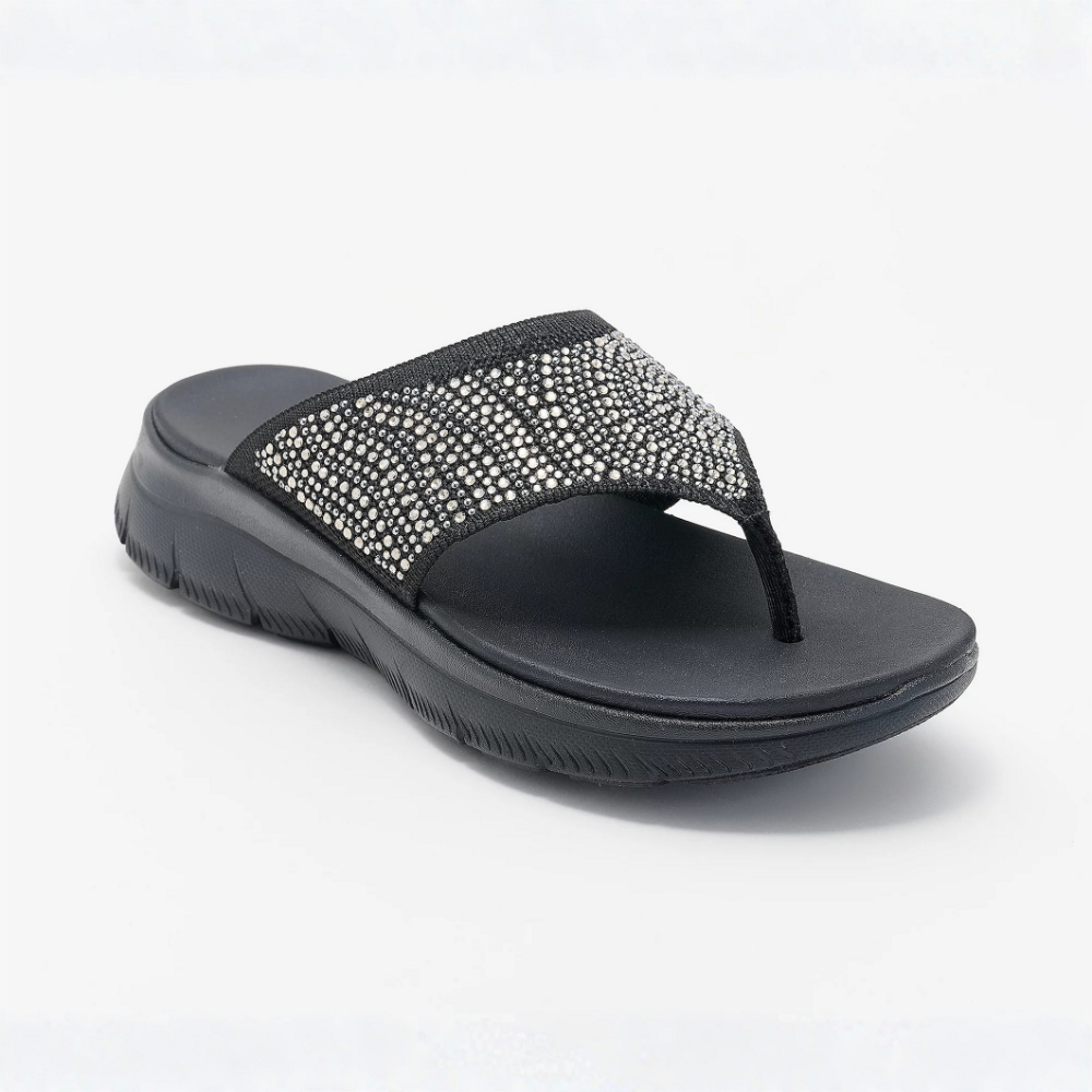 Stella Crystal Knit Thong Sandals – Stretch Into Pure Comfort