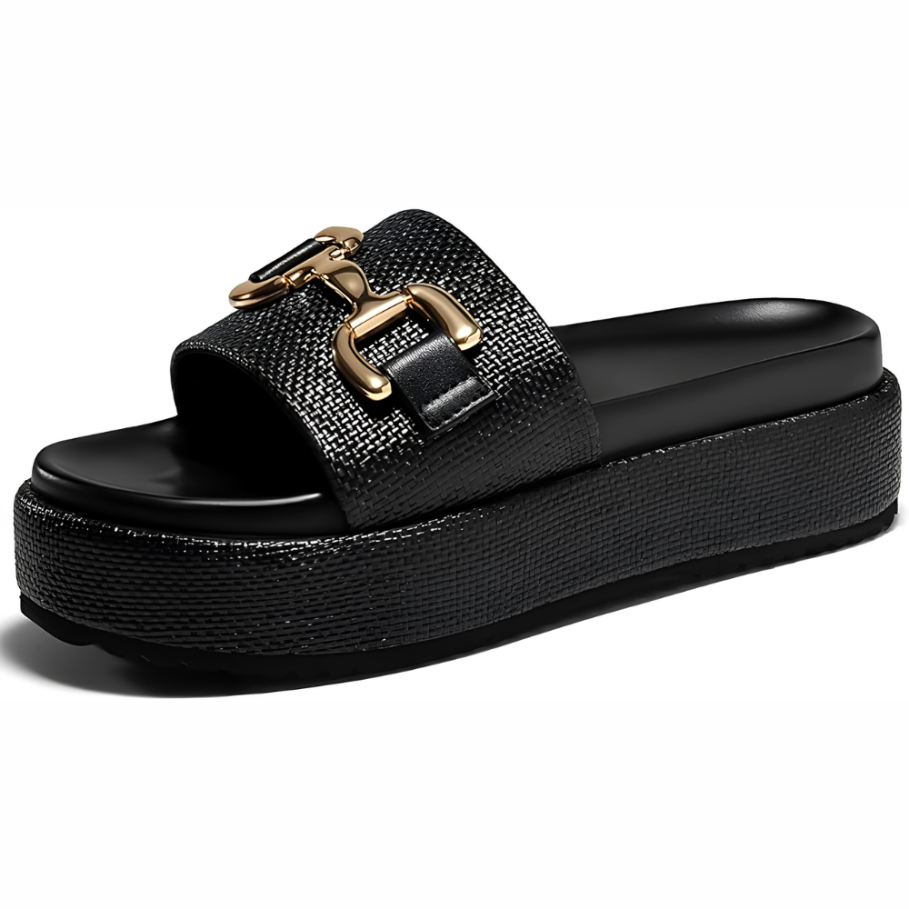 Portofino Raffia Platform Slides – Slip On, Stay All Day