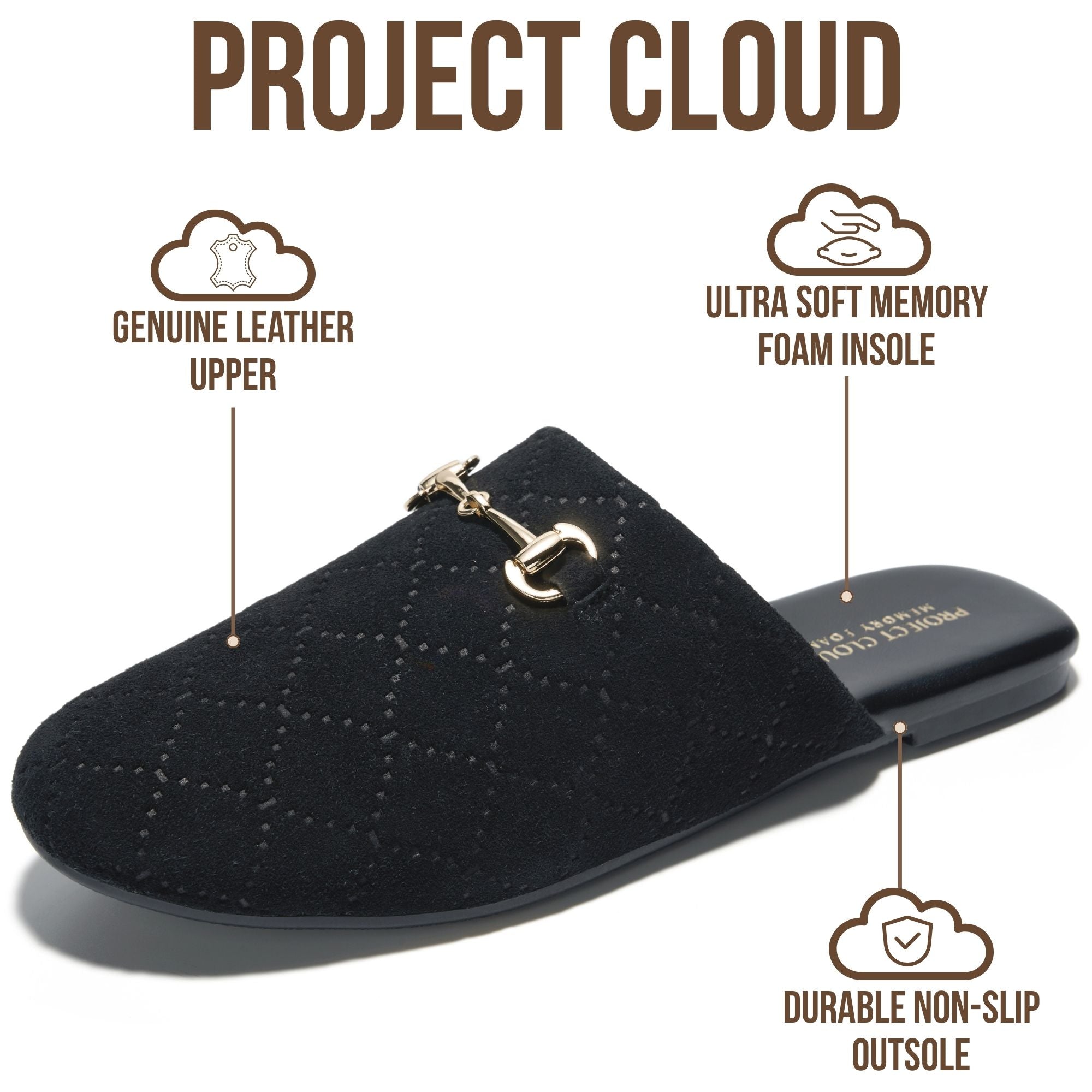 Women's | Horse Bit Mules | Memory Foam Insole | Lightweight | Non-Slip - Cassidy