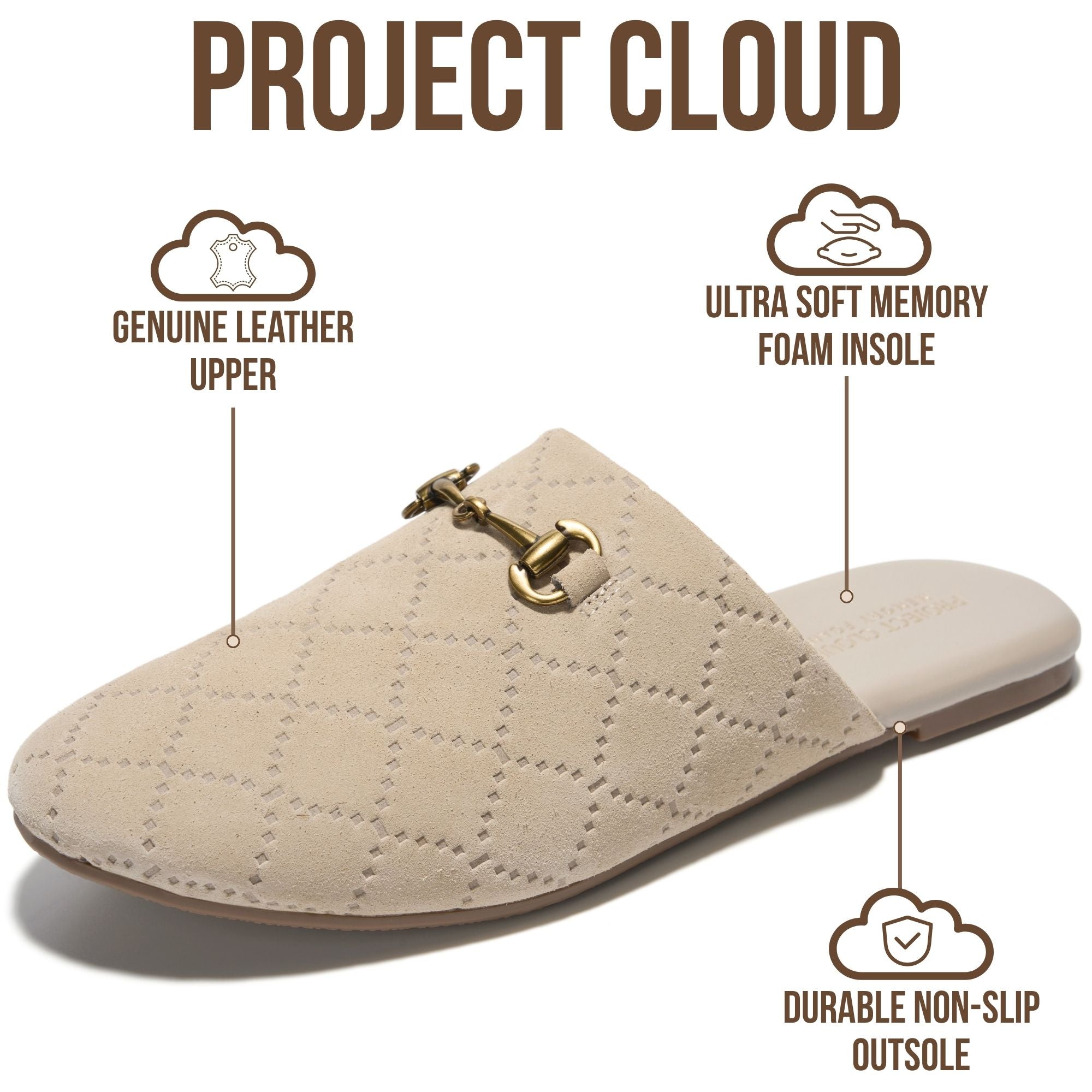 Women's | Horse Bit Mules | Memory Foam Insole | Lightweight | Non-Slip - Cassidy