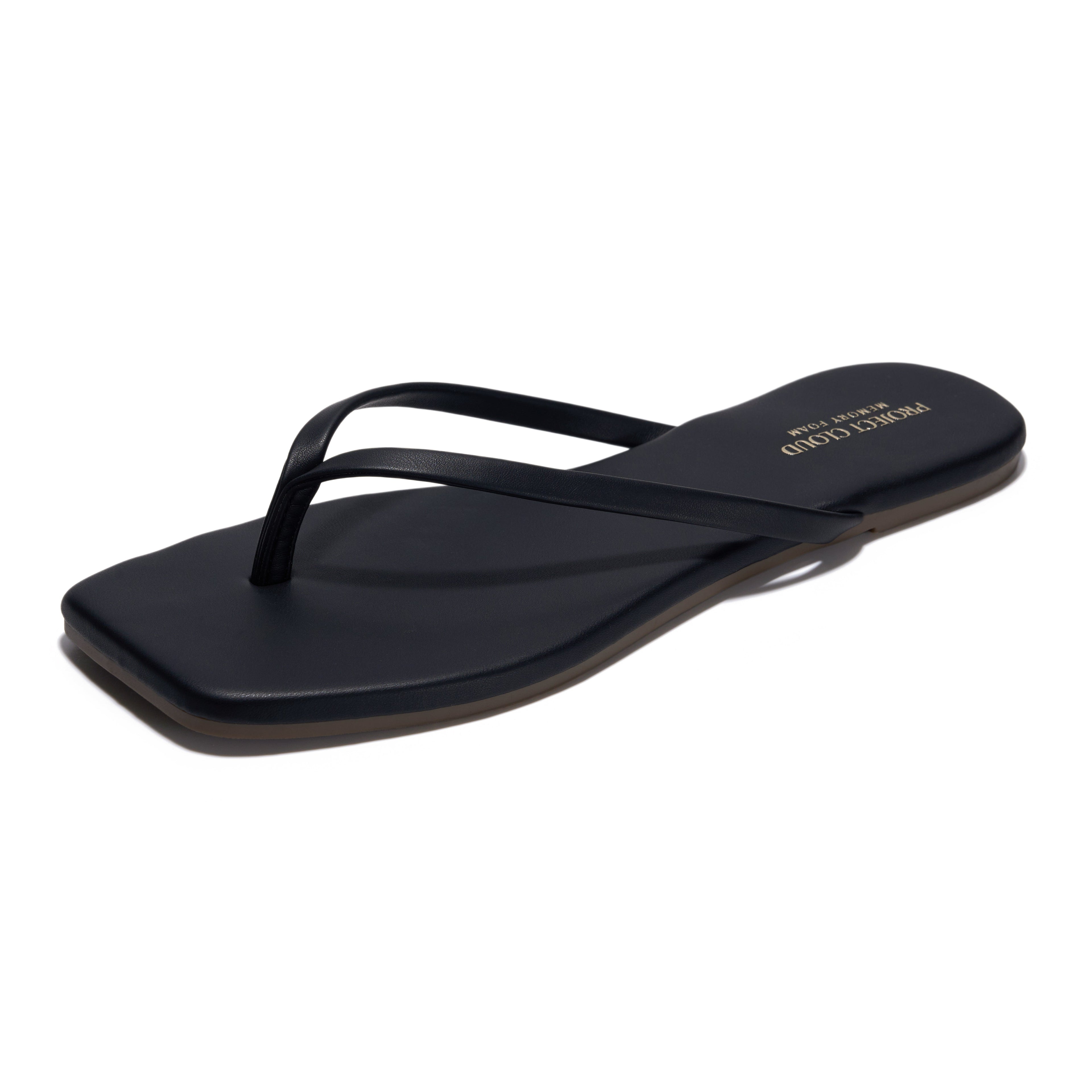Women's | Square Toe Flip Flops | Memory Foam | Non-Slip - Dedication