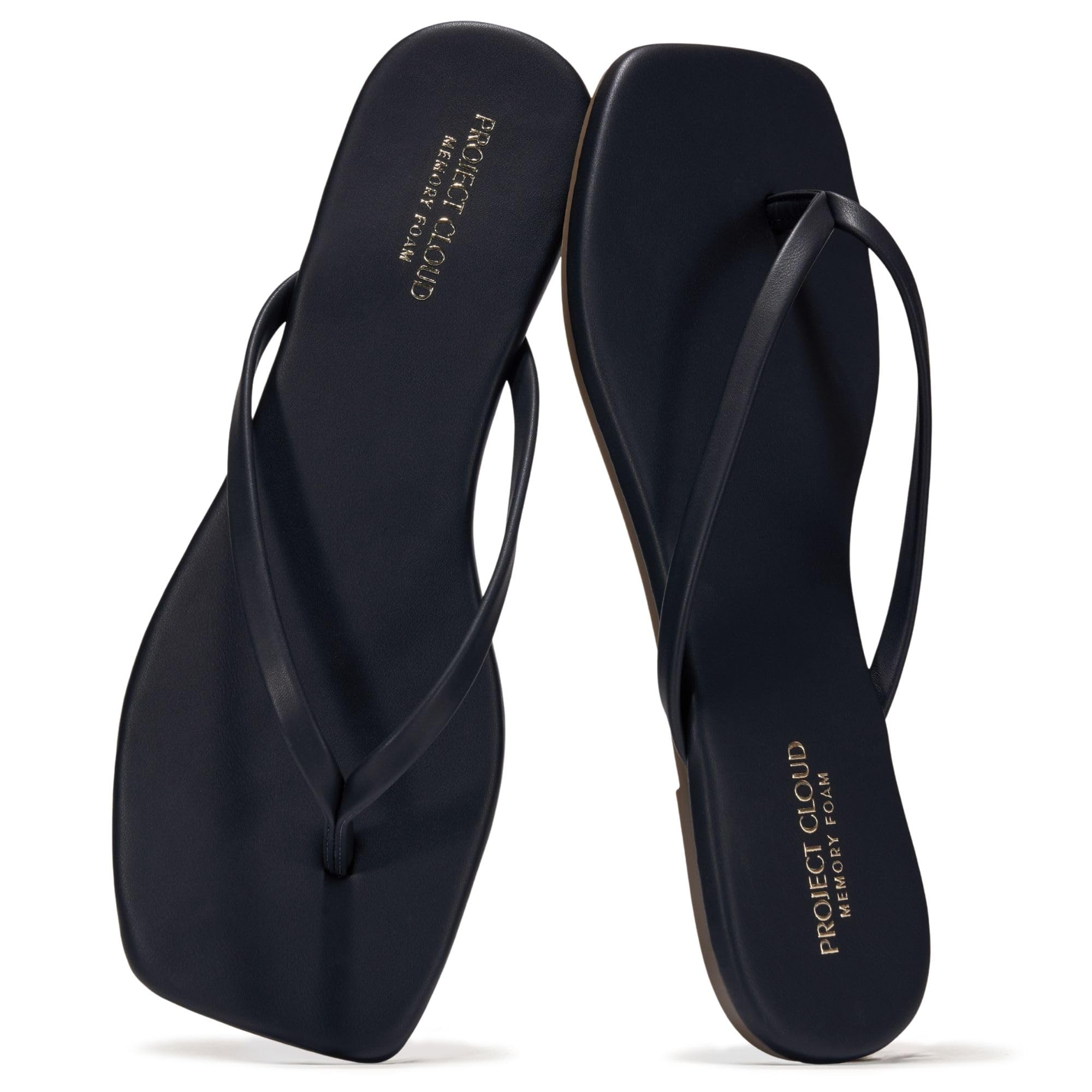 Women's | Square Toe Flip Flops | Memory Foam | Non-Slip - Dedication