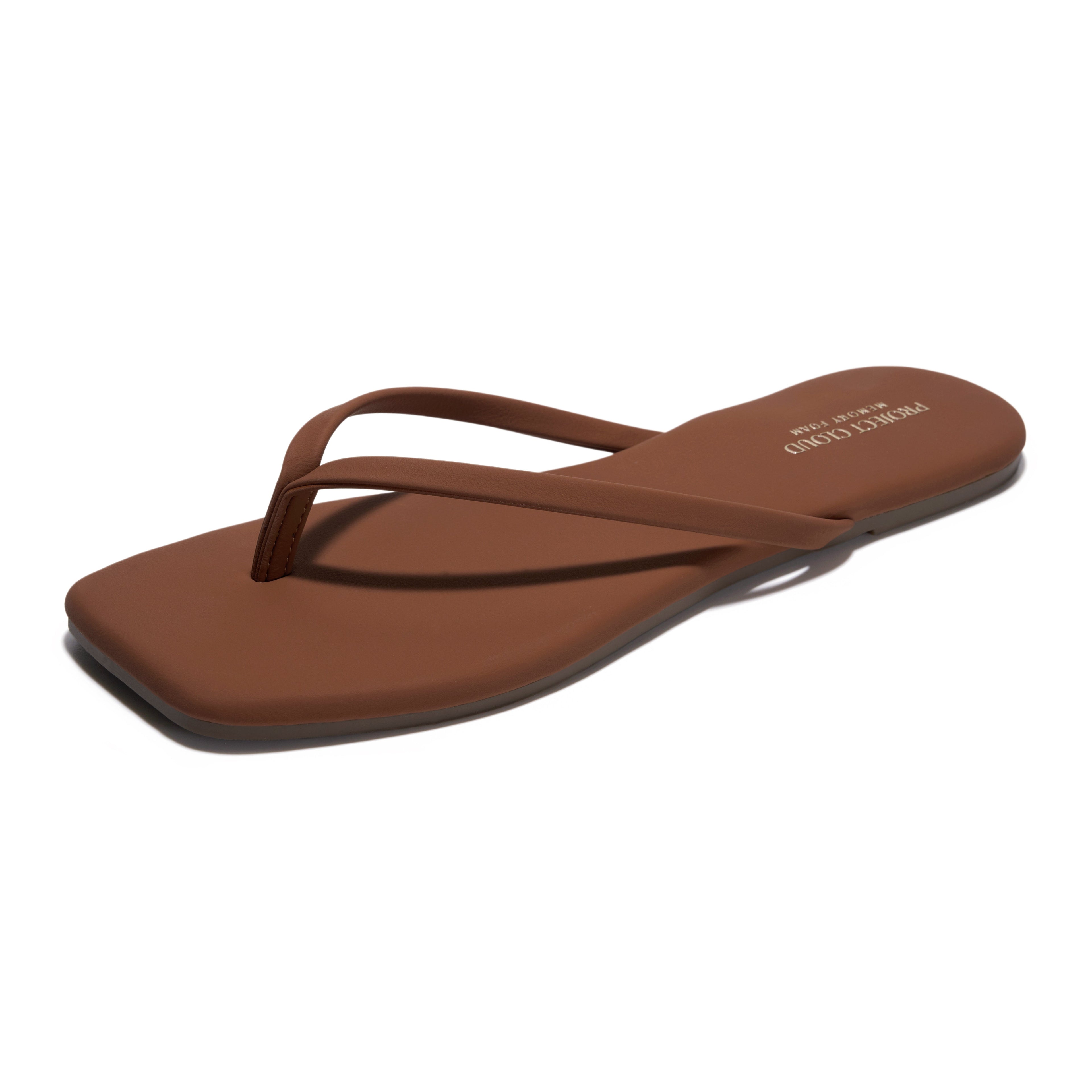 Women's | Square Toe Flip Flops | Memory Foam | Non-Slip - Dedication