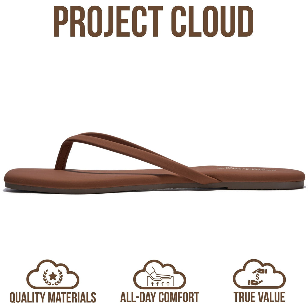 Women's | Square Toe Flip Flops | Memory Foam | Non-Slip - Dedication
