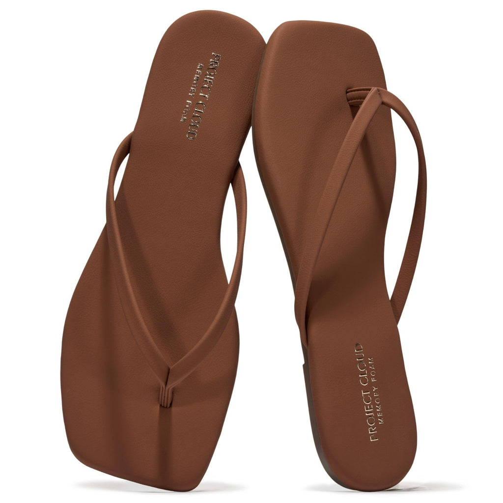 Women's | Square Toe Flip Flops | Memory Foam | Non-Slip - Dedication