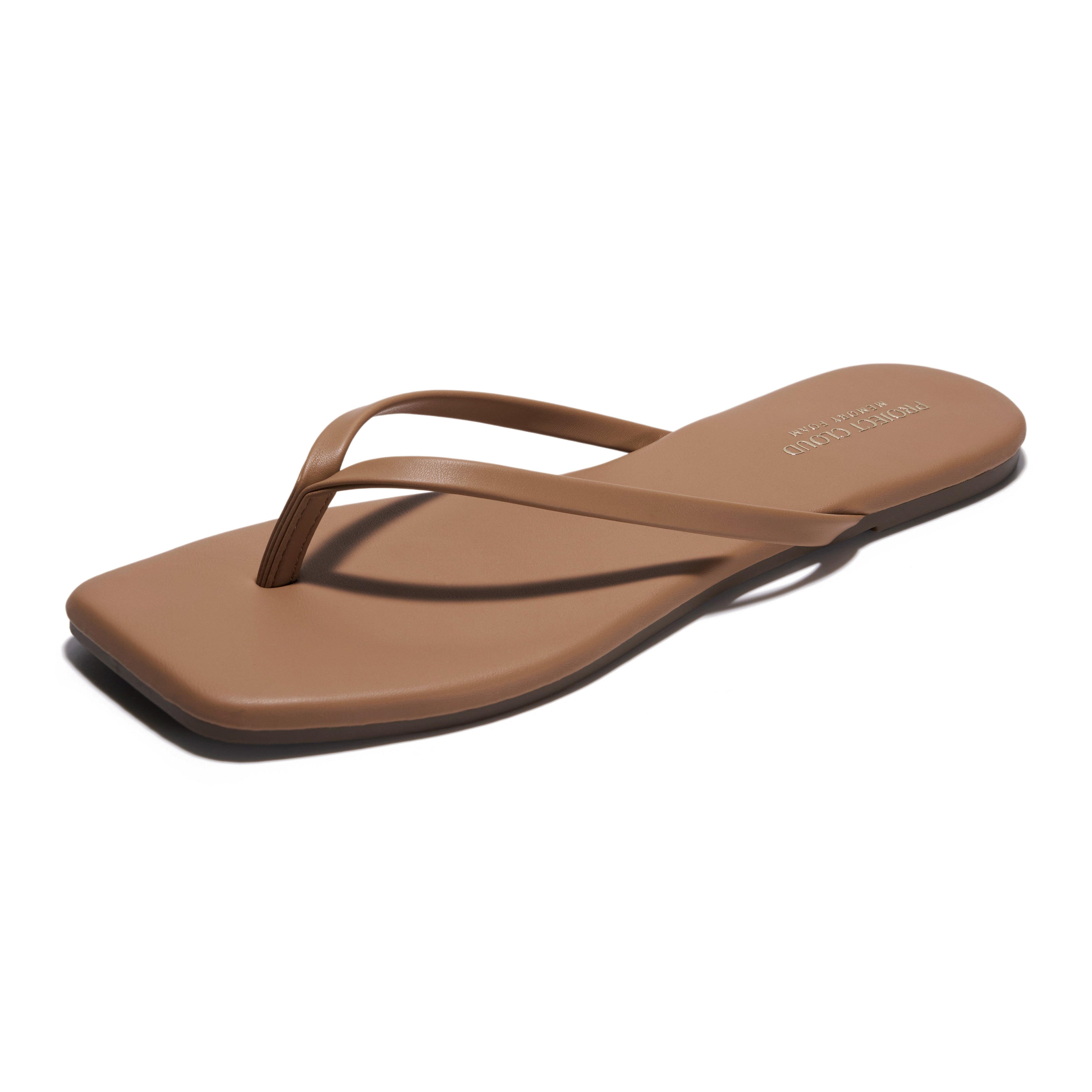 Women's | Square Toe Flip Flops | Memory Foam | Non-Slip - Dedication