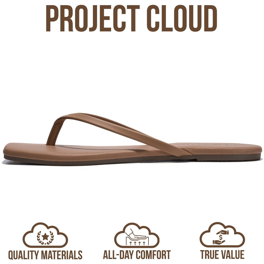 Women's | Square Toe Flip Flops | Memory Foam | Non-Slip - Dedication