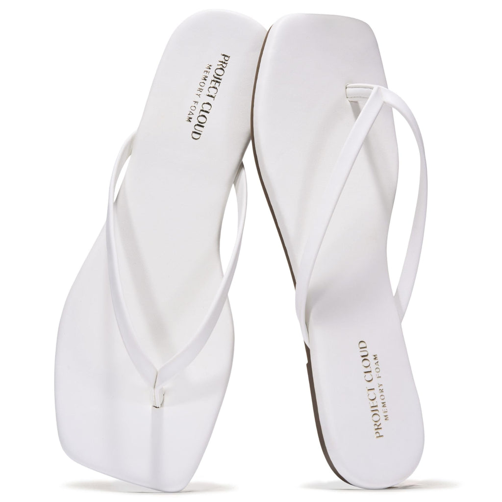 Women's | Square Toe Flip Flops | Memory Foam | Non-Slip - Dedication