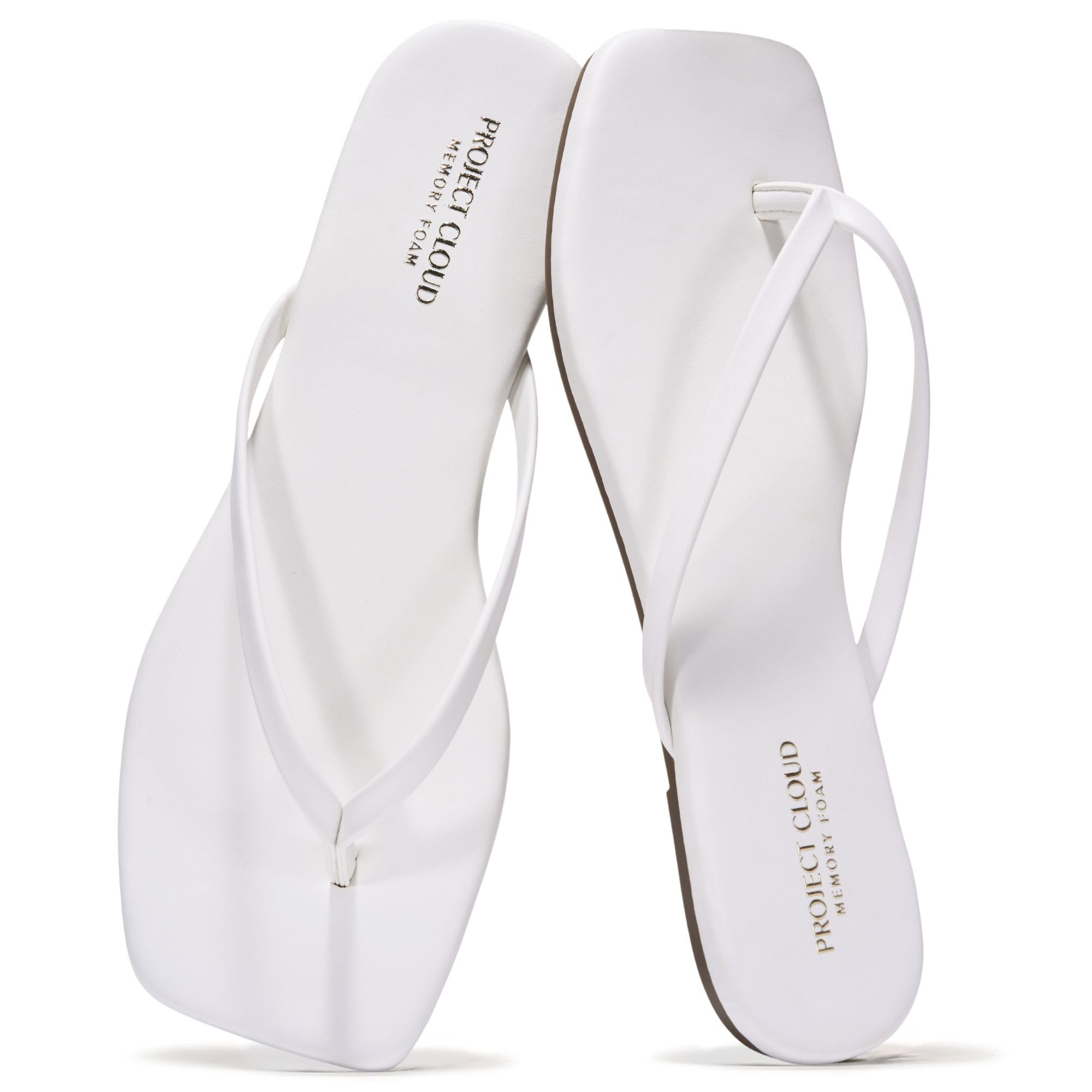 Women's | Square Toe Flip Flops | Memory Foam | Non-Slip - Dedication
