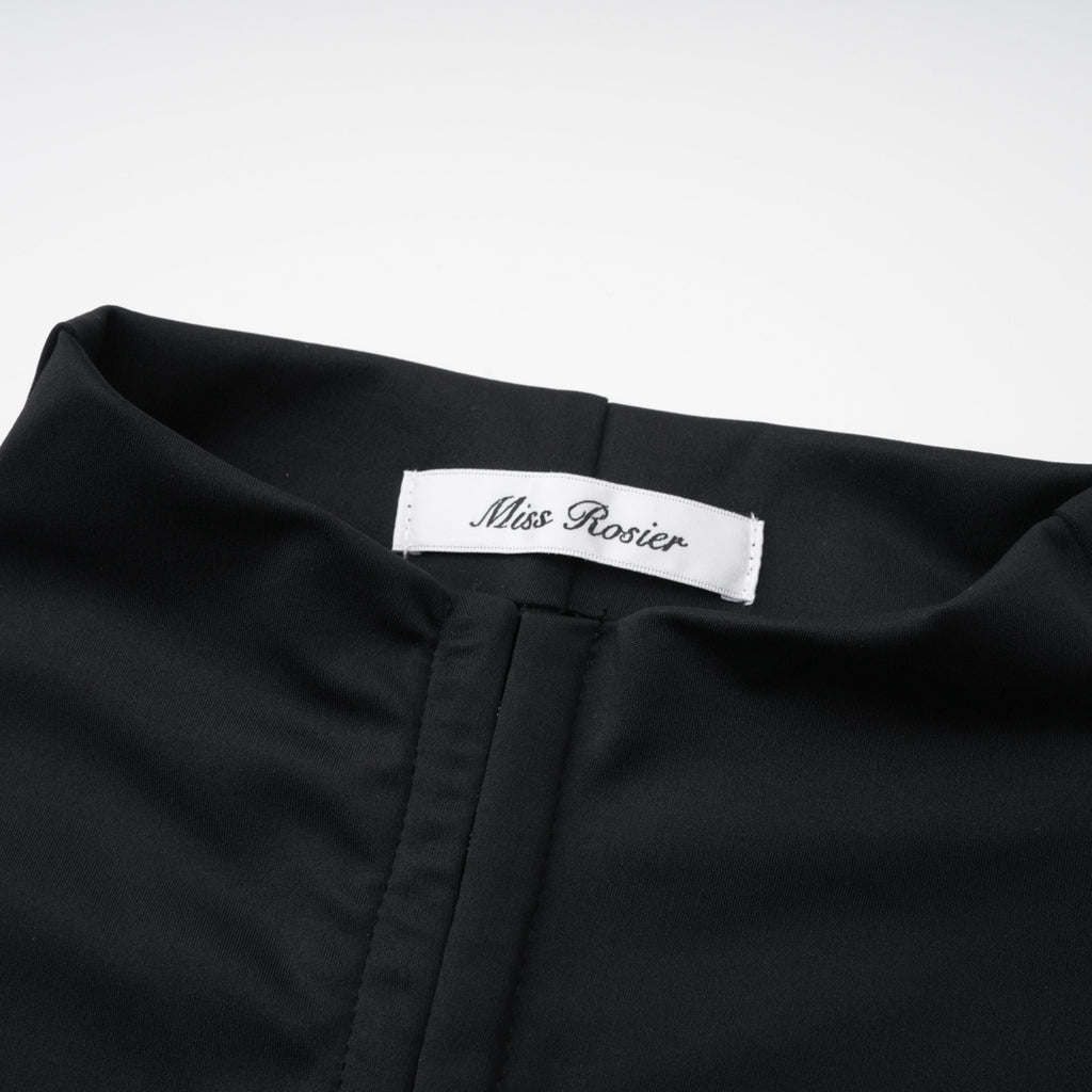 Andrea Black Keyhole Maxi Dress with High Thigh Slit