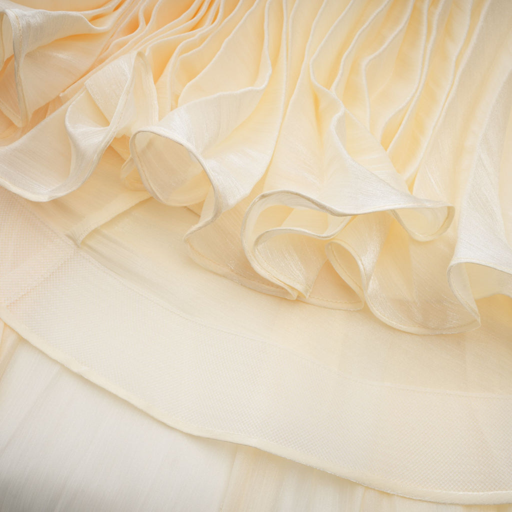 Roxane Yellow Cinched Waist Ruched Maxi Dress