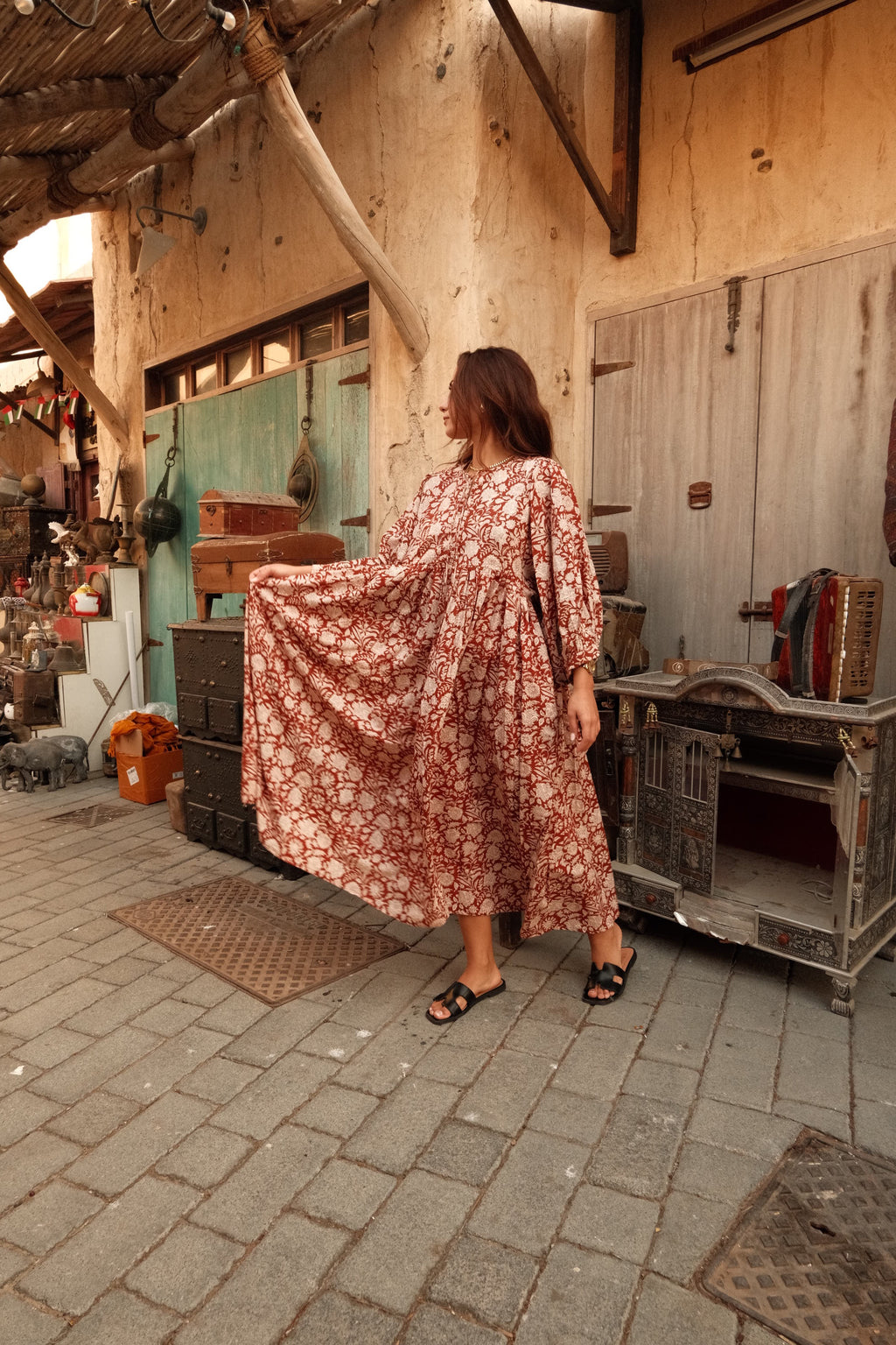 Maya Midi Dress Caramel