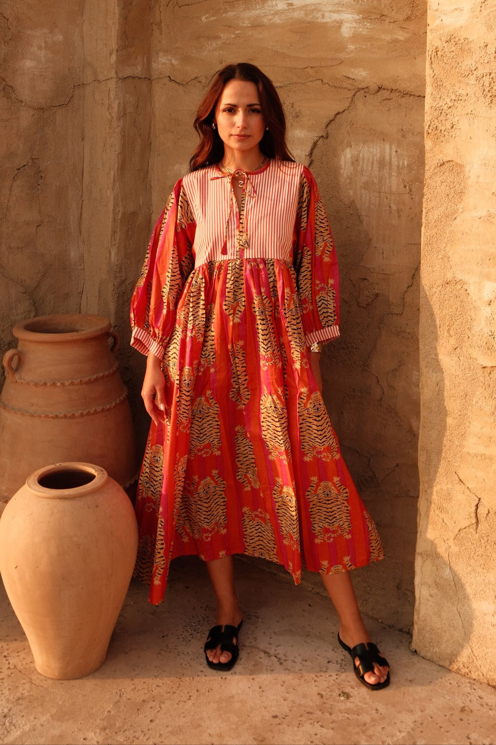 Tara Midi Dress Red Tigeress