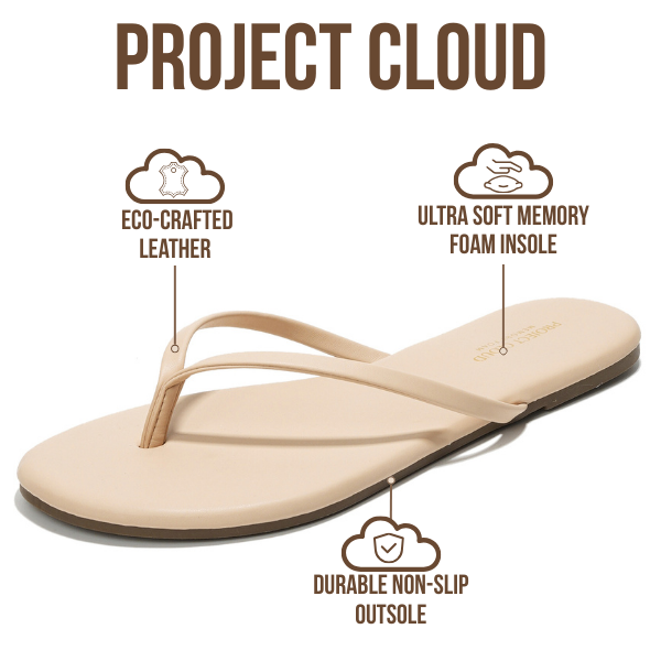 Women's | Eco-Leather Women Flip Flops | Memory Foam | Lightweight | Non-Slip - Foundations