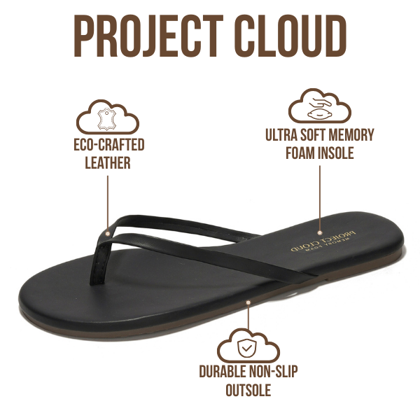 Women's | Eco-Leather Women Flip Flops | Memory Foam | Lightweight | Non-Slip - Foundations