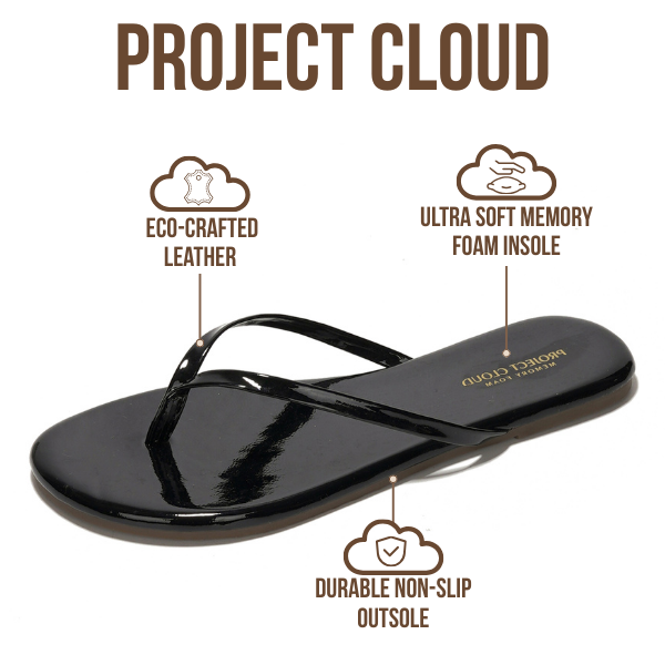 Women's | Eco-Leather Women Flip Flops | Memory Foam | Lightweight | Non-Slip - Foundations