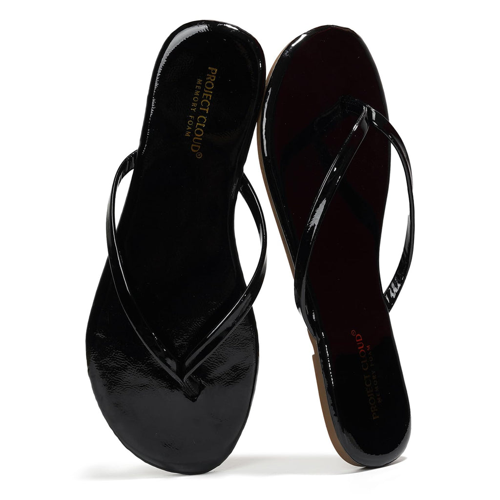 Women's | Eco-Leather Women Flip Flops | Memory Foam | Lightweight | Non-Slip - Foundations
