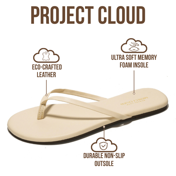 Women's | Eco-Leather Women Flip Flops | Memory Foam | Lightweight | Non-Slip - Foundations