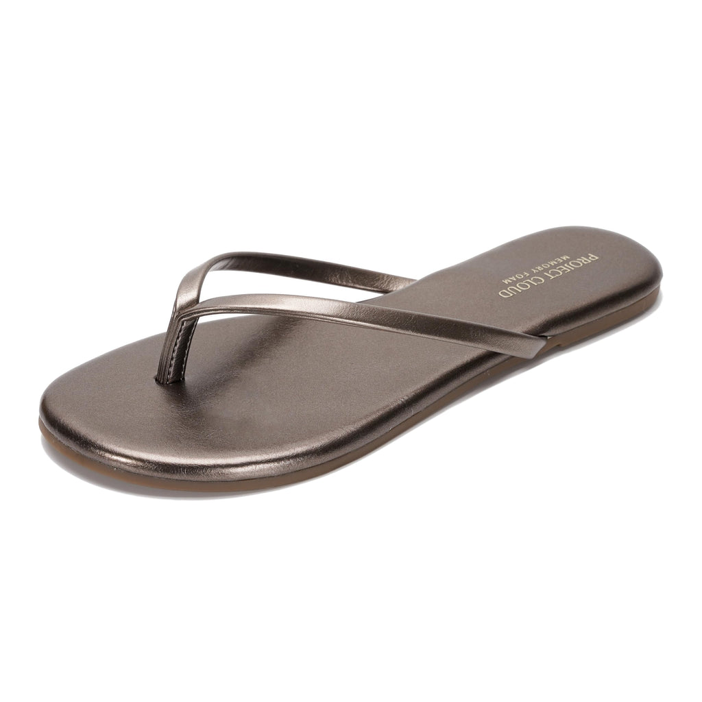 Women's | Eco-Leather Women Flip Flops | Memory Foam | Lightweight | Non-Slip - Foundations