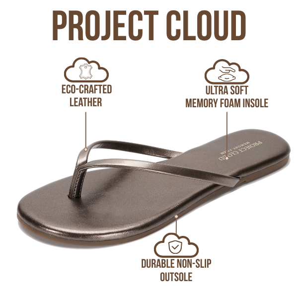 Women's | Eco-Leather Women Flip Flops | Memory Foam | Lightweight | Non-Slip - Foundations