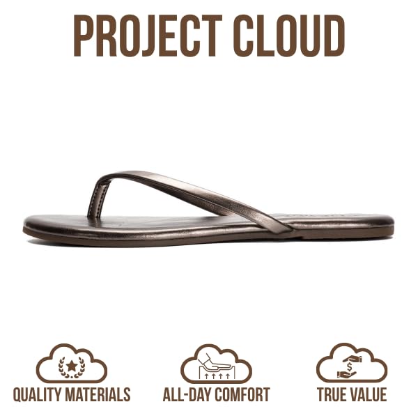 Women's | Eco-Leather Women Flip Flops | Memory Foam | Lightweight | Non-Slip - Foundations