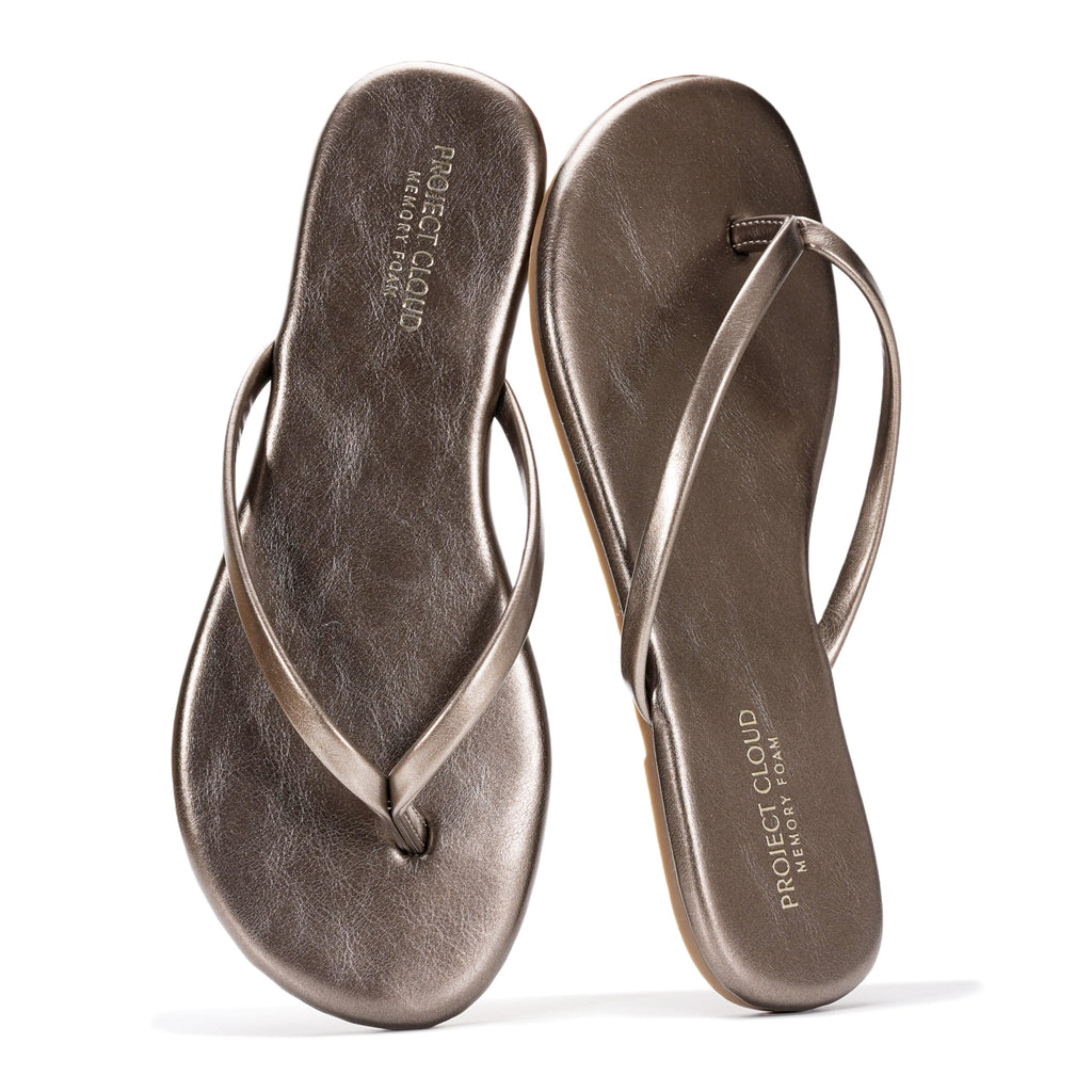 Women's | Eco-Leather Women Flip Flops | Memory Foam | Lightweight | Non-Slip - Foundations
