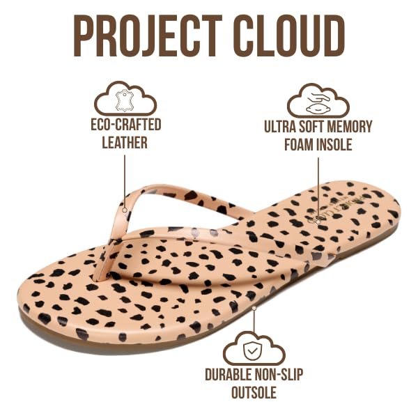 Women's | Eco-Leather Women Flip Flops | Memory Foam | Lightweight | Non-Slip - Foundations
