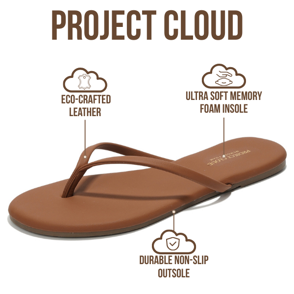 Women's | Eco-Leather Women Flip Flops | Memory Foam | Lightweight | Non-Slip - Foundations