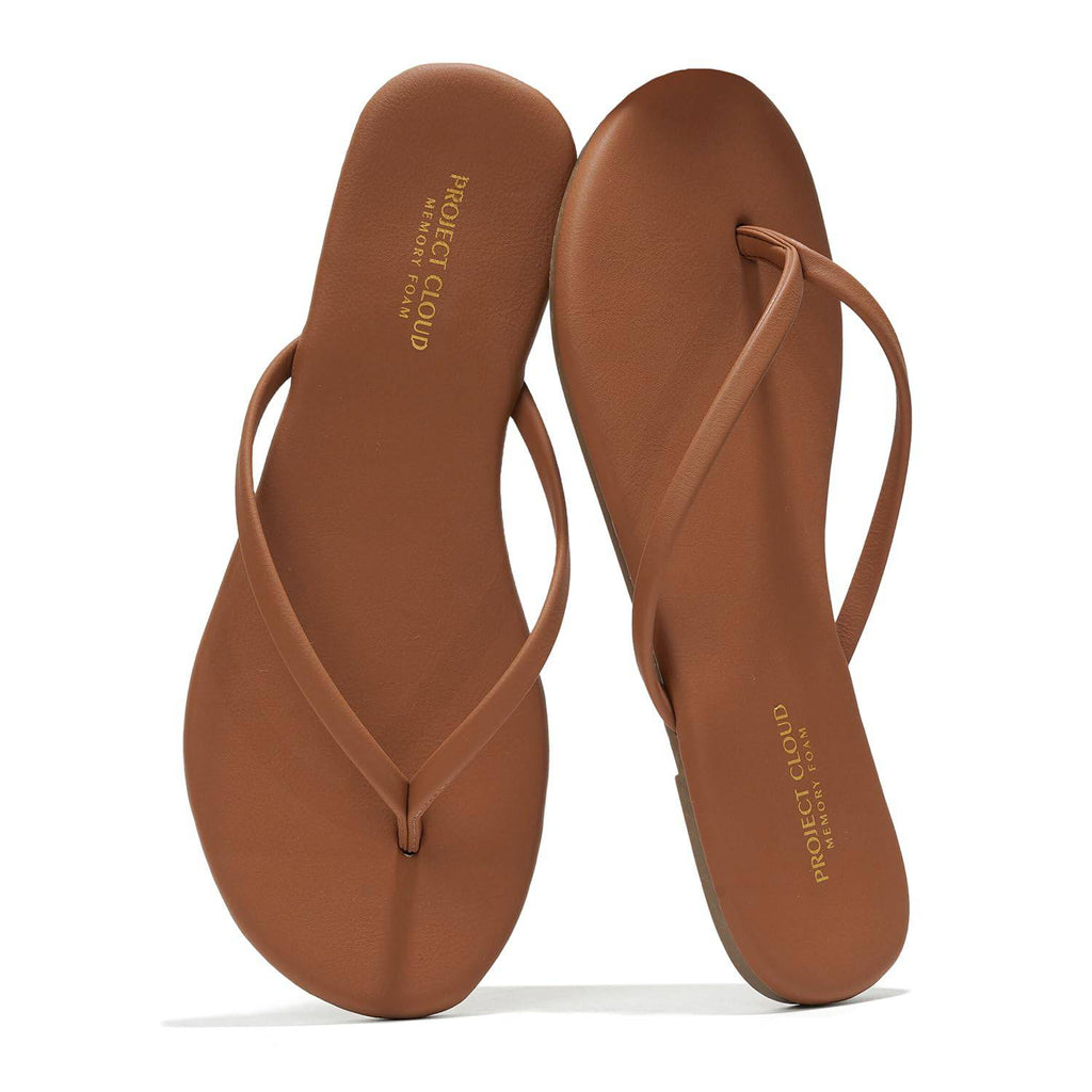Women's | Eco-Leather Women Flip Flops | Memory Foam | Lightweight | Non-Slip - Foundations