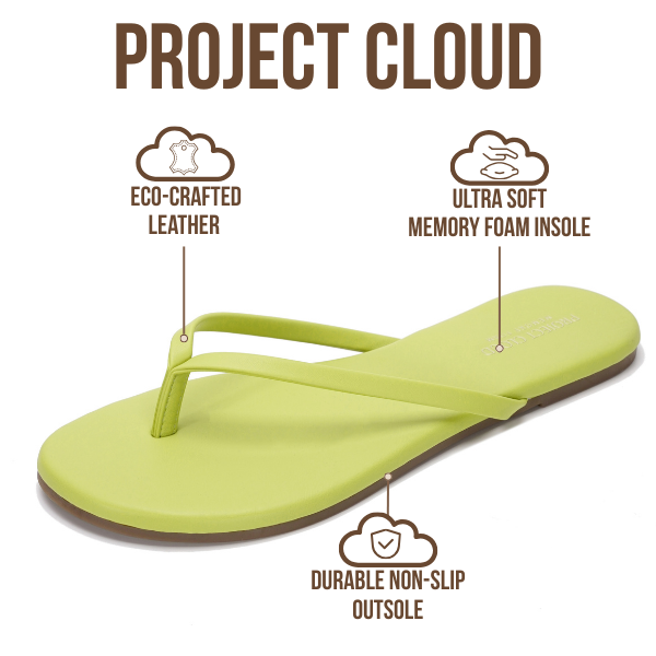 Women's | Eco-Leather Women Flip Flops | Memory Foam | Lightweight | Non-Slip - Foundations