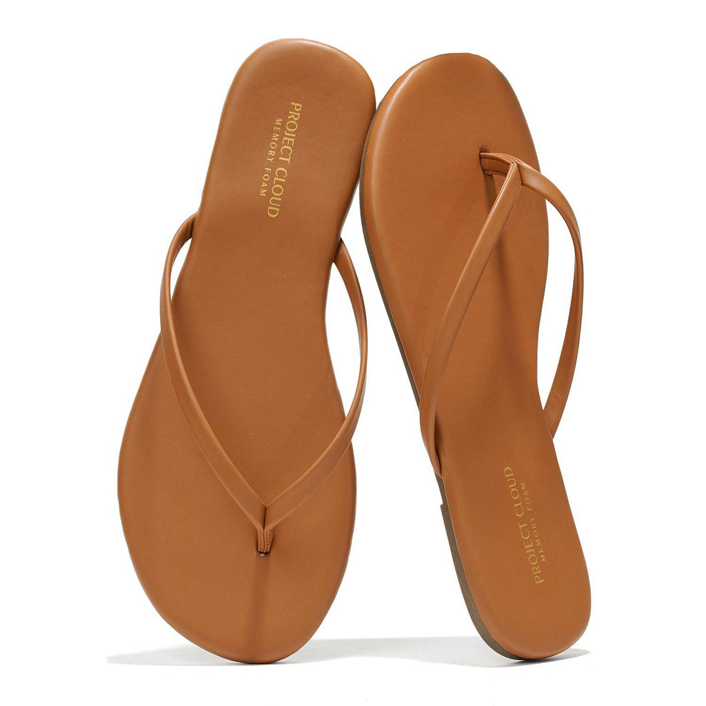 Women's | Eco-Leather Women Flip Flops | Memory Foam | Lightweight | Non-Slip - Foundations