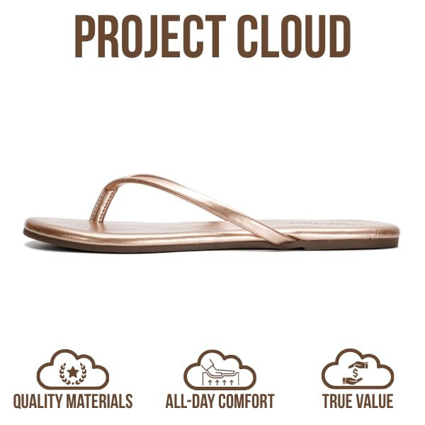 Women's | Eco-Leather Women Flip Flops | Memory Foam | Lightweight | Non-Slip - Foundations