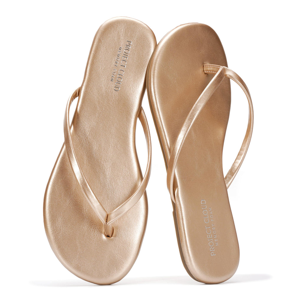 Women's | Eco-Leather Women Flip Flops | Memory Foam | Lightweight | Non-Slip - Foundations