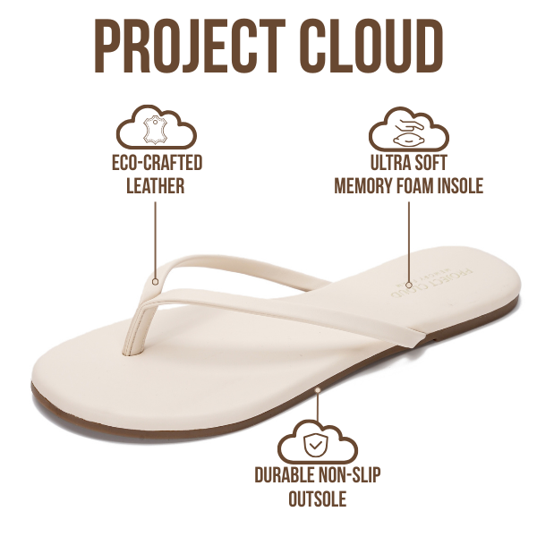 Women's | Eco-Leather Women Flip Flops | Memory Foam | Lightweight | Non-Slip - Foundations