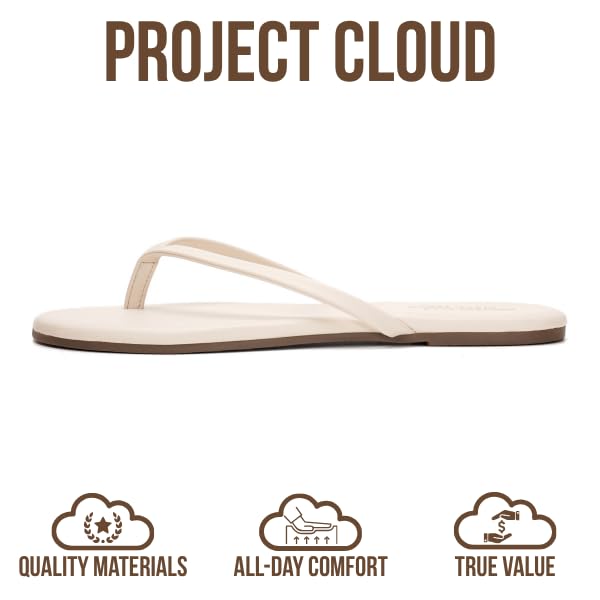 Women's | Eco-Leather Women Flip Flops | Memory Foam | Lightweight | Non-Slip - Foundations