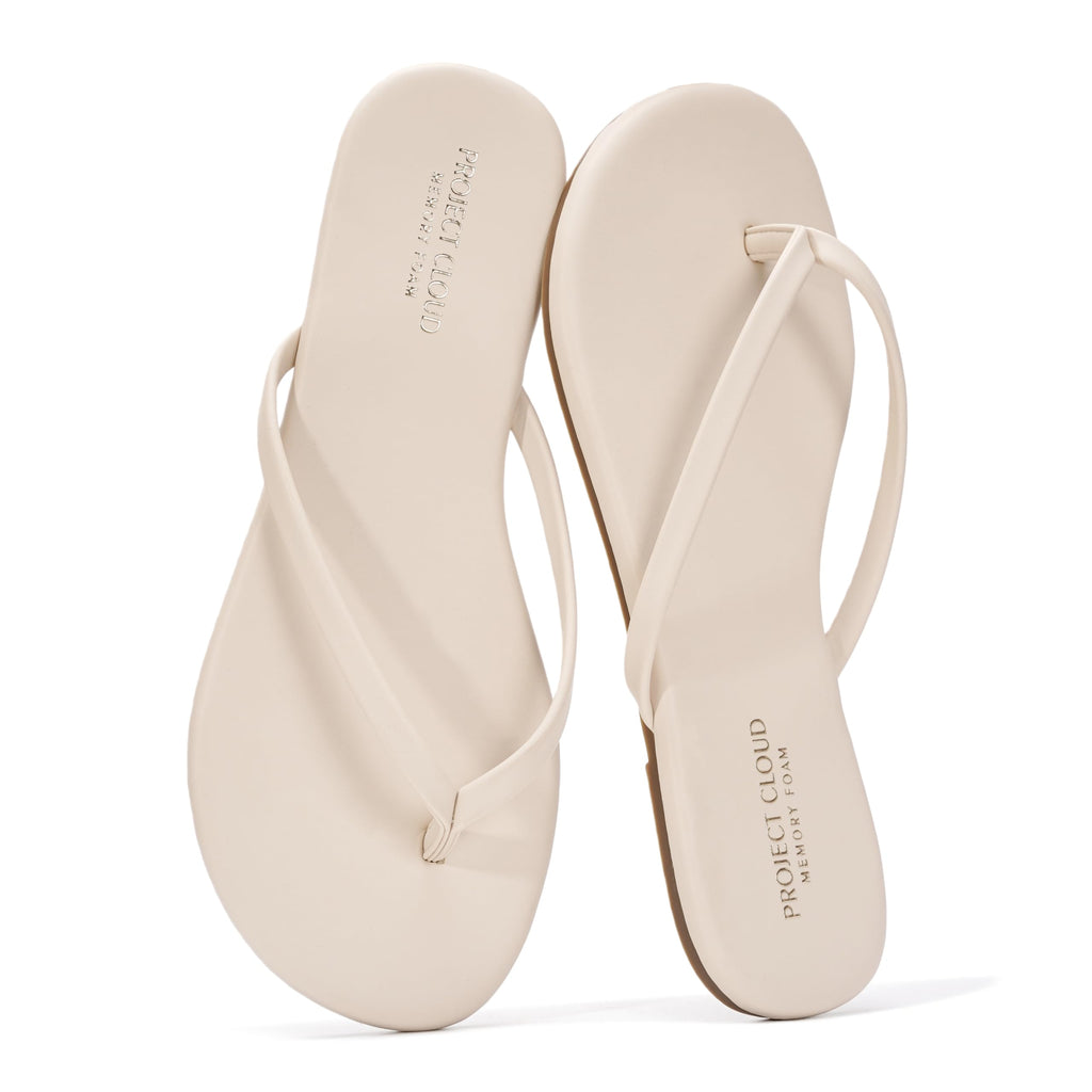 Women's | Eco-Leather Women Flip Flops | Memory Foam | Lightweight | Non-Slip - Foundations