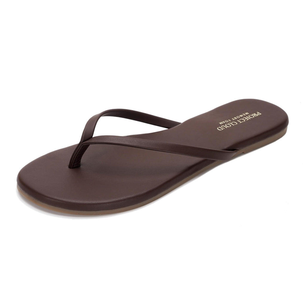 Women's | Eco-Leather Women Flip Flops | Memory Foam | Lightweight | Non-Slip - Foundations