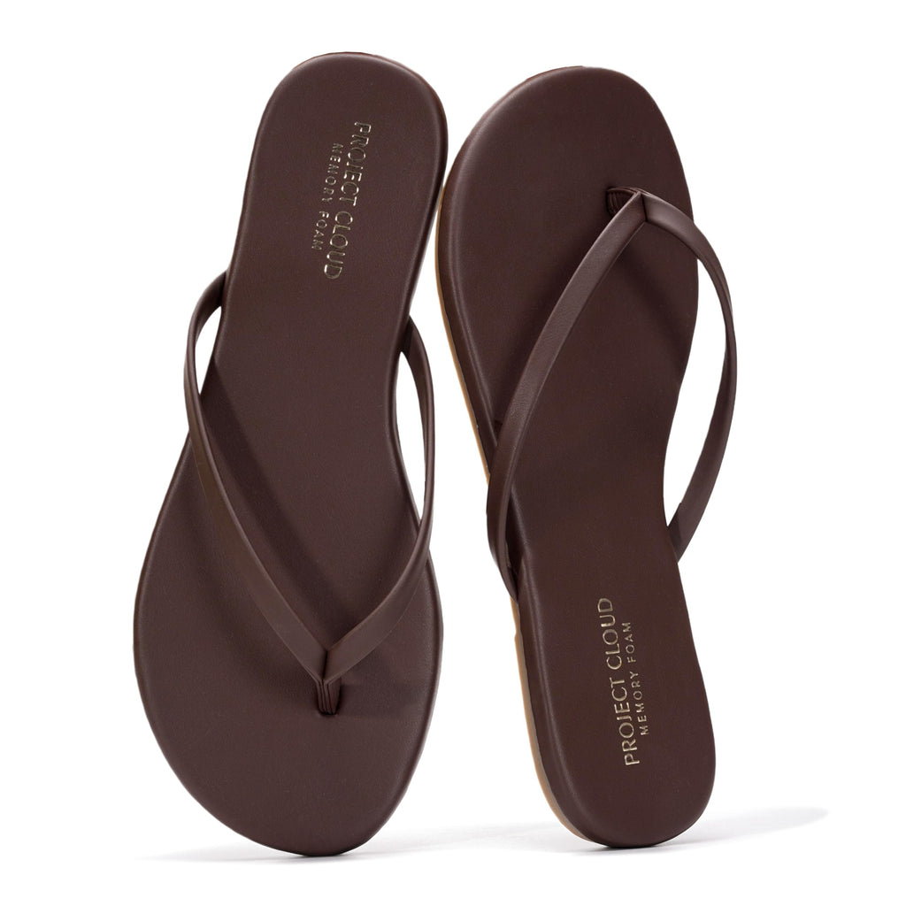 Women's | Eco-Leather Women Flip Flops | Memory Foam | Lightweight | Non-Slip - Foundations