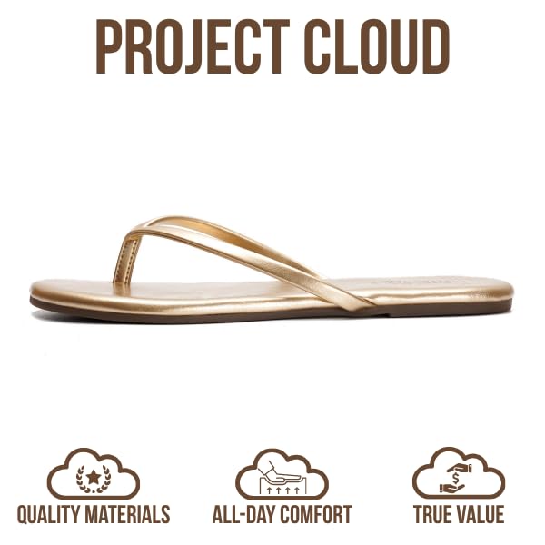 Women's | Eco-Leather Women Flip Flops | Memory Foam | Lightweight | Non-Slip - Foundations