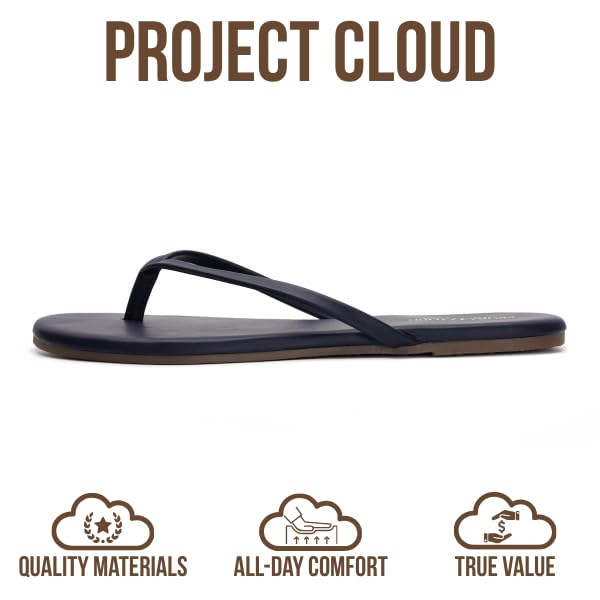 Women's | Eco-Leather Women Flip Flops | Memory Foam | Lightweight | Non-Slip - Foundations