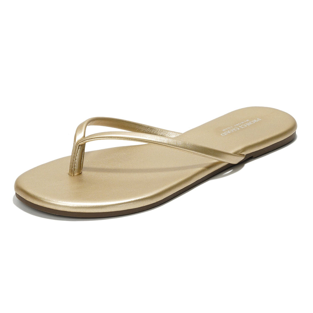 Women's | Eco-Leather Women Flip Flops | Memory Foam | Lightweight | Non-Slip - Foundations