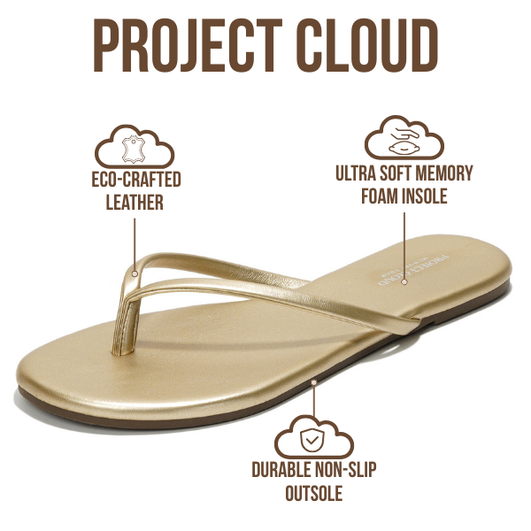 Women's | Eco-Leather Women Flip Flops | Memory Foam | Lightweight | Non-Slip - Foundations